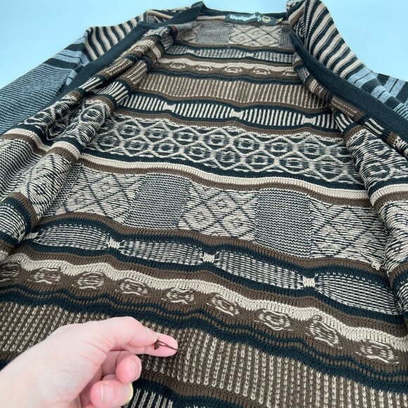 Desigual Jers Dounty‎ Longline Cardigan Duster Brown Fair Isle Size M - Picture 5 of 8